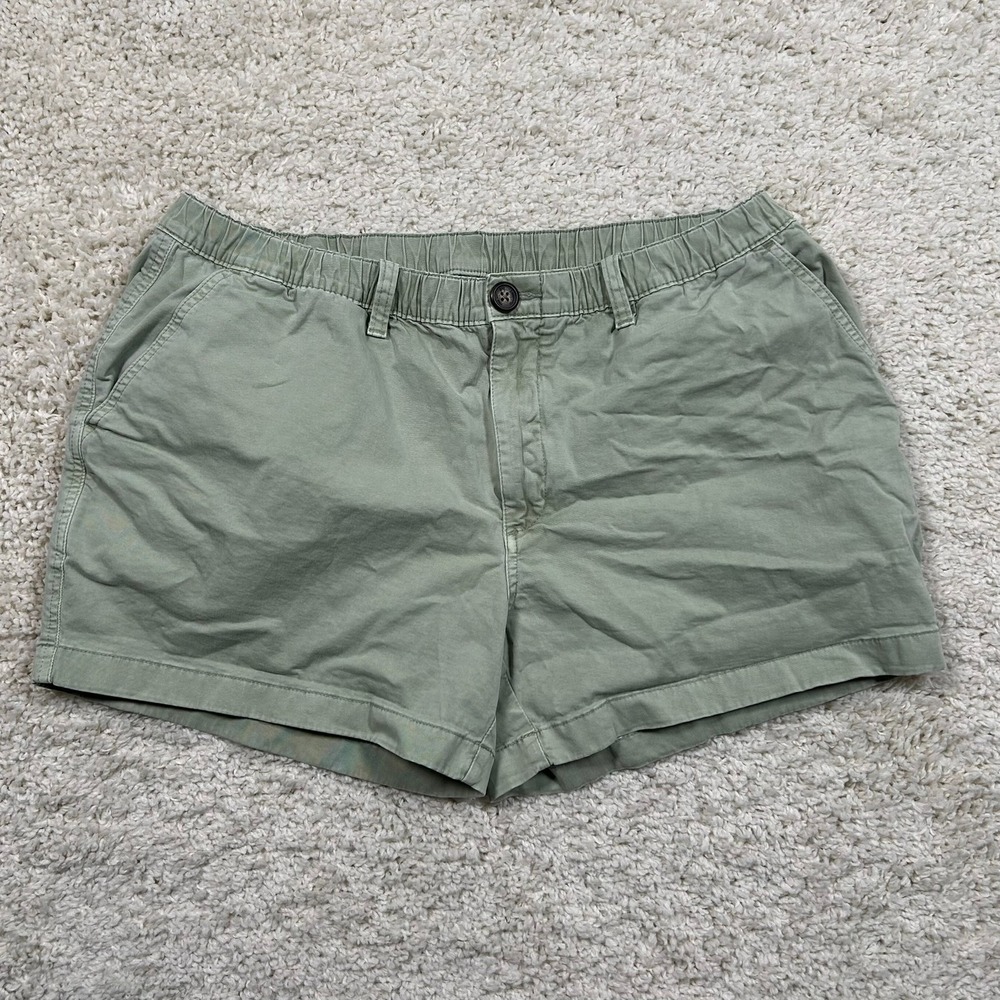 Chubbies Shorts XL Green 4" Inseam Elastic Waist Stretch Cotton Chino Shorts